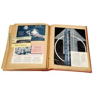 1946 Travel Journal Scrapbook West Davenport Hotel Menu GM Train of Tomorrow